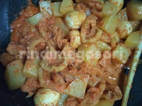 15. Balado telur puyuh krecek kentang fibercreme recipe step 7 photo