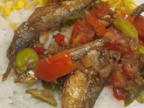 Ikan asin peda dan teri lombok ijo pete recipe step 4 photo
