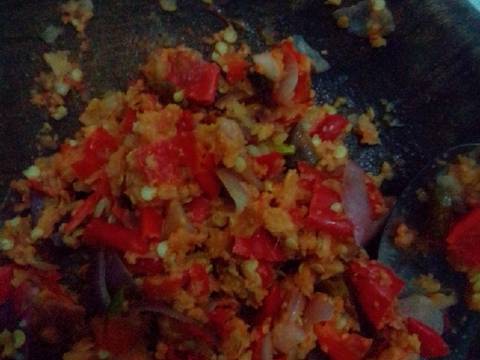 Pare isi oncom recipe step 4 photo