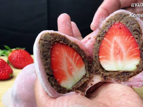 ไดฟุกุสตรอเบอรี่ เมนูวาเลนไทน์ สูตรไมโครเวฟ Daifuku strawberry recipe step 9 photo