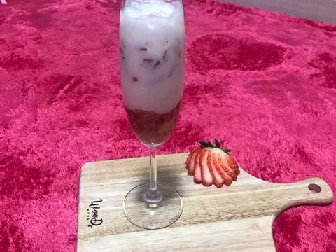 นมสดสตอเบอร์รี่ recipe step 5 photo
