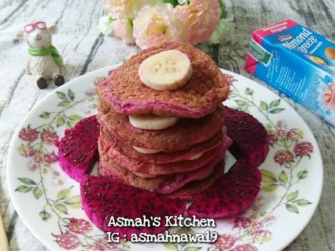 "แพนเค้กแก้วมังกรแดง" recipe step 5 photo
