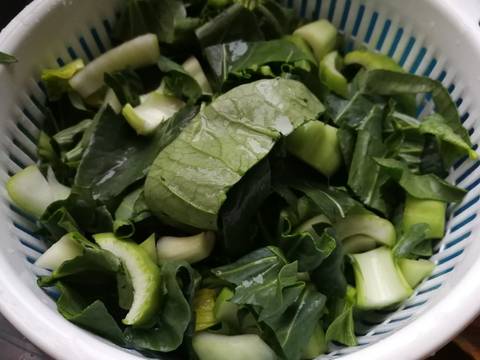 ผัดผักกวางตุ้งใส่เต้าหู้(เจ) - ฉบับเด็กหอ recipe step 1 photo