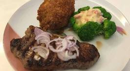 Hình ảnh món Bữa tối với thịt bò úc nướng cùng thịt xông khói cuộn trái bơ lă