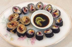 Sushi chay và sushi chiên