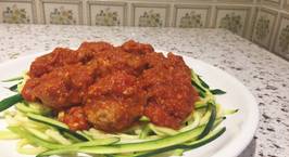 Hình ảnh món Spaghetti bí ngòi và gà tây viên