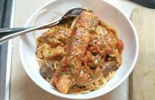 Nấm & Cá hồi Spaghetti