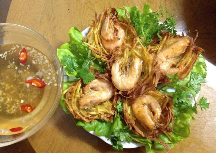 Cach lam banh tom ho Tay gion rum thom ngon dung vi