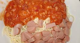 Hình ảnh món Mì spaghetti thịt bằm + xúc xích