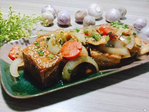 ĐẬU HỦ XÀO RAU CỦ SỐT TERIYAKI (Teriyaki tofu to yasai) recipe step 3 photo