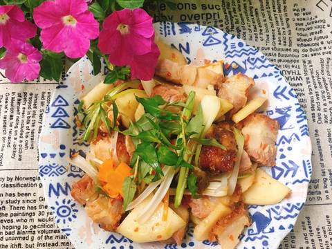 Thịt Heo Quay Xào Kim Chi Su Hào recipe step 3 photo
