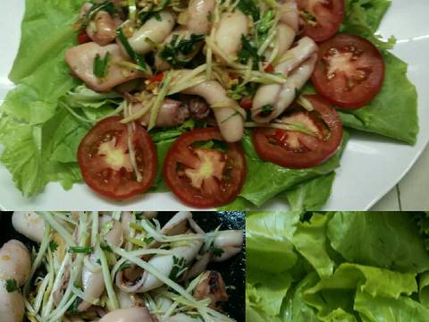 Salad mực xào recipe step 2 photo