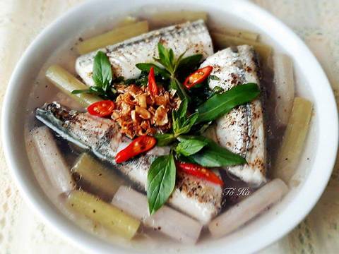 Cá XƯƠNG XANH nấu canh chua bông súng với cơm mẻ recipe step 6 photo
