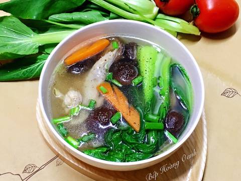 Canh Cải Thìa Nấu Cánh Gà bước làm 3 hình