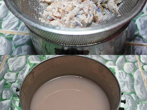 Canh riêu ghẹ nấu rau đay, mồng tơi, mướp hương recipe step 3 photo