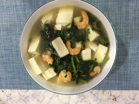 Canh rau dền nấu tôm & đậu hũ recipe step 3 photo