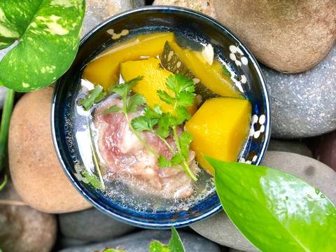 Canh Bí Đỏ Non Nấu Giò Heo recipe step 4 photo