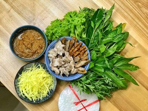 Thịt luộc cuốn rau rừng 🌿 recipe step 6 photo