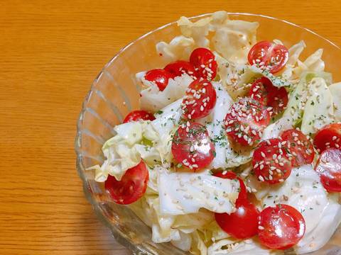 Salad bắp cải cà chua bi {塩キャベツサラダ🥗} recipe step 4 photo