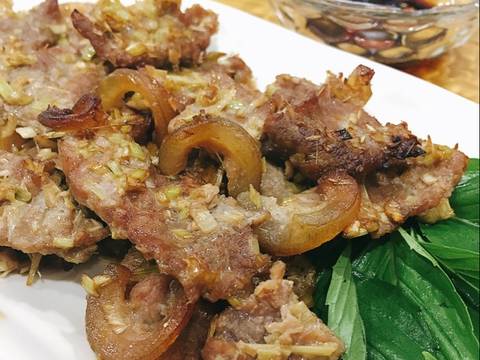 Thịt bê non nướng sả bước làm 7 hình