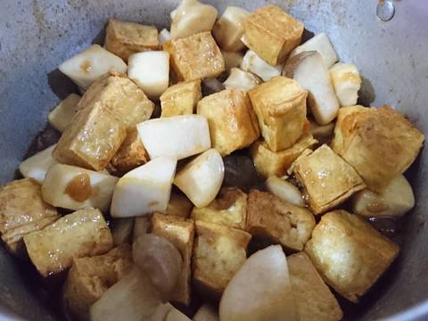 Nấm, đậu hũ kho tương hột recipe step 4 photo