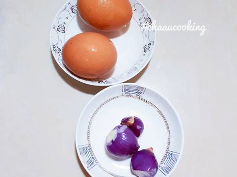 Trứng chiên hành tím recipe step 1 photo