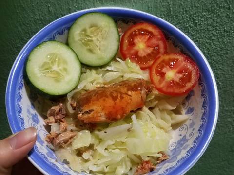 Salad bắp cải cá hộp cho ngày giảm cân recipe step 3 photo