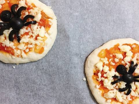 Mini Spider Pizzas- Halloween recipe step 3 photo