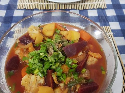 Vegatable and seafood soup with pasta (Súp nui hải sản rau củ) recipe step 6 photo