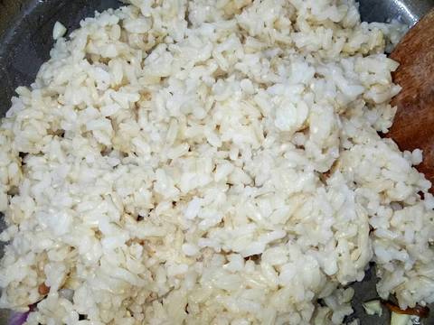 Cơm Gạo lứt chiên Rong biển (Món chay) recipe step 2 photo