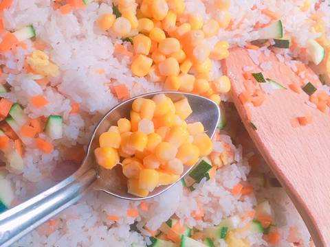 Cơm rang sắc màu (colorful fried rice) recipe step 4 photo