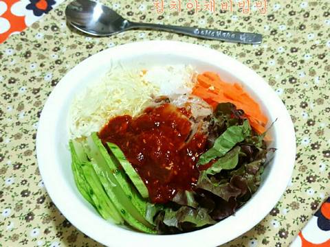 Cơm Trộn Cá Ngừ 참치야채비빔밥 recipe step 2 photo