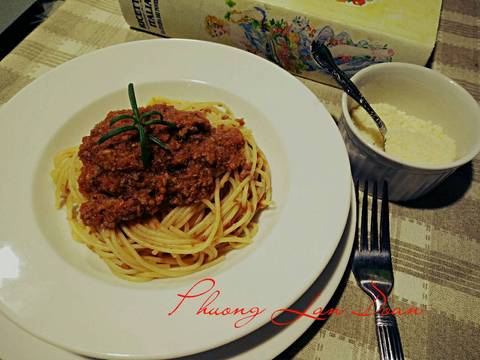 Spaghetti Bolognese (Mỳ Ý Sốt Thịt Bò Băm) recipe step 12 photo