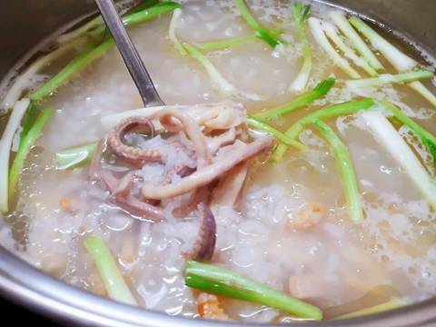 Cháo MỰC khô bước làm 3 hình