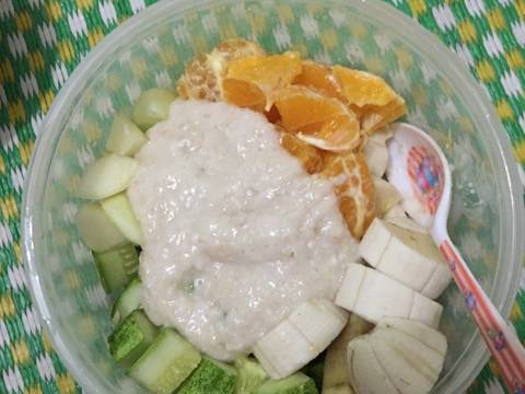 Salad hoa quả,sữa,yến mạch recipe step 3 photo