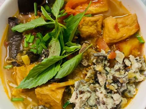 Bún thái ốc thịt bước làm 9 hình