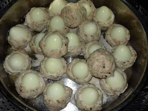 Trứng Cút Bọc Tôm Thịt Hấp recipe step 4 photo