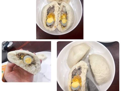 Bánh bao nhân thịt, trứng cút và trứng muối recipe step 5 photo