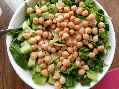 Salate rau quả, đậu gà eat clean recipe step 5 photo