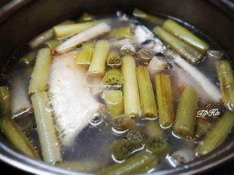 Cá XƯƠNG XANH nấu canh chua bông súng với cơm mẻ recipe step 5 photo