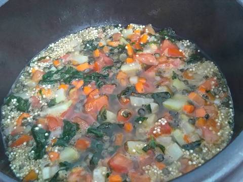 Quinoa, lentil nấu rau củ recipe step 3 photo
