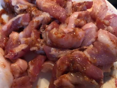Thịt heo 🐷 Ba rọi xào mắm ruốc và xả 🥒 recipe step 1 photo