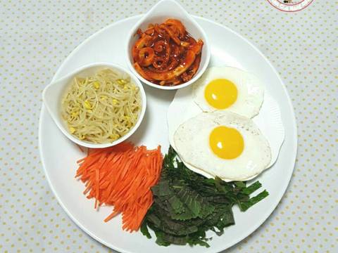 Cơm Trộn Mực Giá Tương 😍 오징어 콩나물 비빔밥 recipe step 7 photo