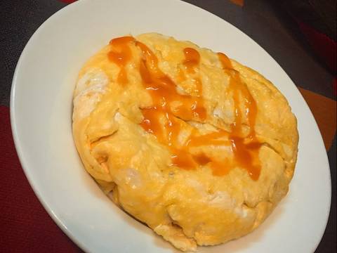Omurice - Cơm cuộn trứng kiểu Nhật - (phiên bản vét tủ lạnh) recipe step 4 photo