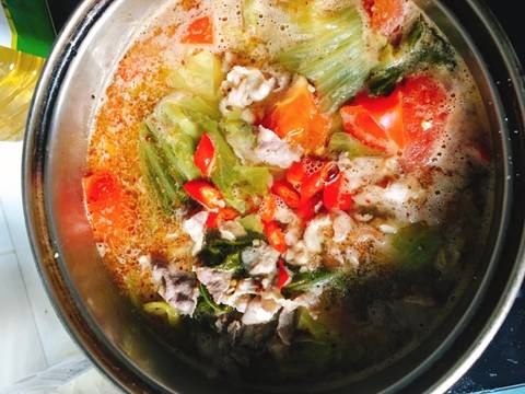 Canh cải chua nấu bò recipe step 5 photo