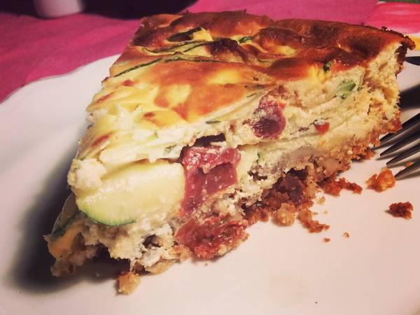 Cheesecake courgette et tomate confite