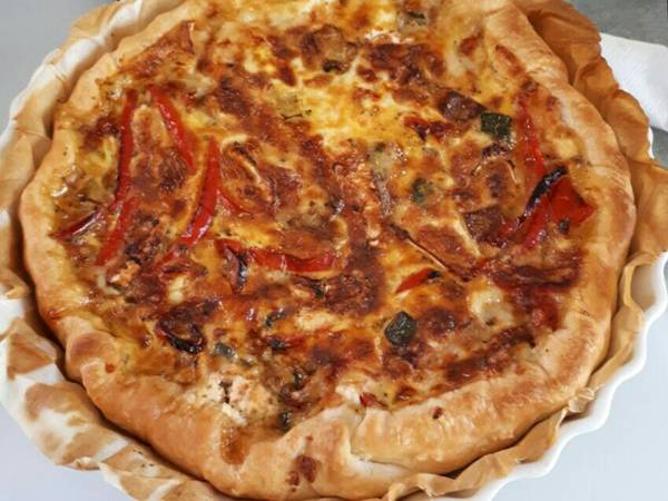 Tarte courgette poivron chèvre