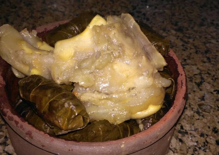 طاجن ورق عنب بالكوارع recipe main photo
