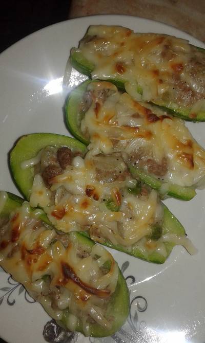 قوارب الكوسا بلبشاميل والجبنه🍆🍅🌽🍛🍝