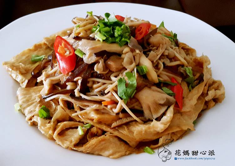 
  鮮菇燴豆皮
